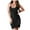 Black, variant on Womens Dresses Spring and Summer Solid V-Neck Racerback Tank Top Wrapped Hip Casual Dress,Sizes S-2XL