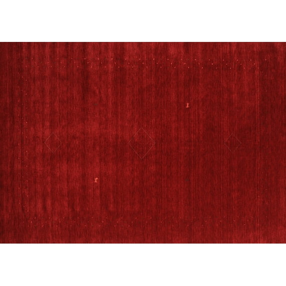 Ahgly Company Indoor Rectangle Abstract Orange Contemporary Area Rugs, 5' x 8'