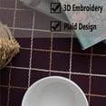 thumbnail image 2 of Heavy Weight Cotton Linen Tablecloth Lace Plaid Round Table Cloth for Kitchen Dining Room Tabletop Decoration, 62" - Round, Burgundy, 2 of 6