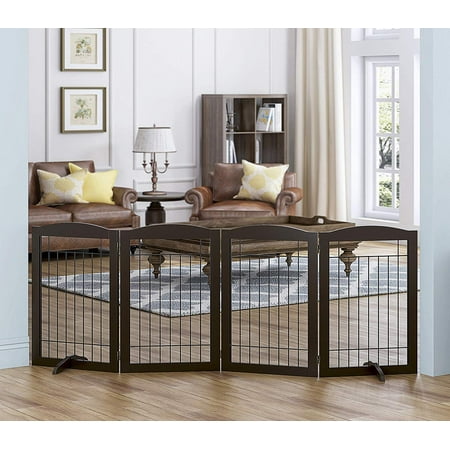 UPC: 0788601002202 | PAWLAND Freestanding Wire Pet Gate for Dogs  80 inches Extra Wide  30 inches Tall Dog Gate  Espresso- 4 Panels