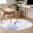 thumbnail image 4 of Round Rugs 3Ft, Coastal Purple Round Area Rug Washable Indoor Throw Carpet, Ocean Coral Starfish Jellyfish Seahorse Small Non Slip Circle Rug for Bedroom Living Room Home Decor Aesthetic, 4 of 8