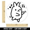 thumbnail image 2 of Cute Kawaii Bunny Rabbit Dancing to Music Self-Inking Rubber Stamp Ink Stamper - Brown Ink - Mini 1/2 Inch, 2 of 7