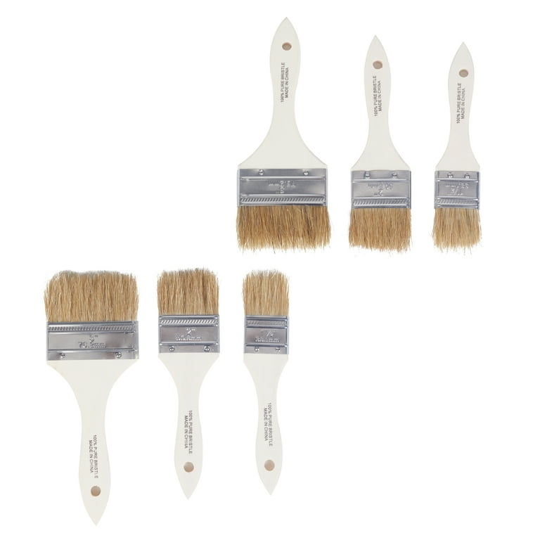 ValueMax Utility Paint Brushes Set 7-Pack, Includes Flat/ Angled Paint Brushes, Small Paintbrush, Birch Wood Handle, Thick Bristle, House Paint