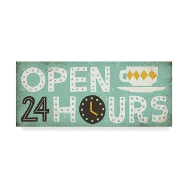 Trademark Fine Art 'Retro Diner Open 24 Hours Panel' Canvas Art by Michael Mullan
