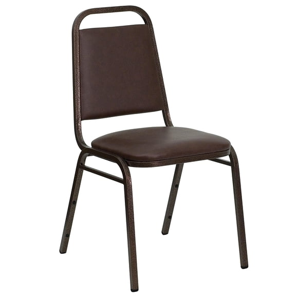 Bowery Hill Banquet Stacking Chair in Brown and Copper