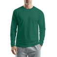 thumbnail image 2 of Hearthz Raglan Long Sleeve Gym Shirts Men Fall Solid Color Round Neck Baseball Tee Shirt, 2 of 6