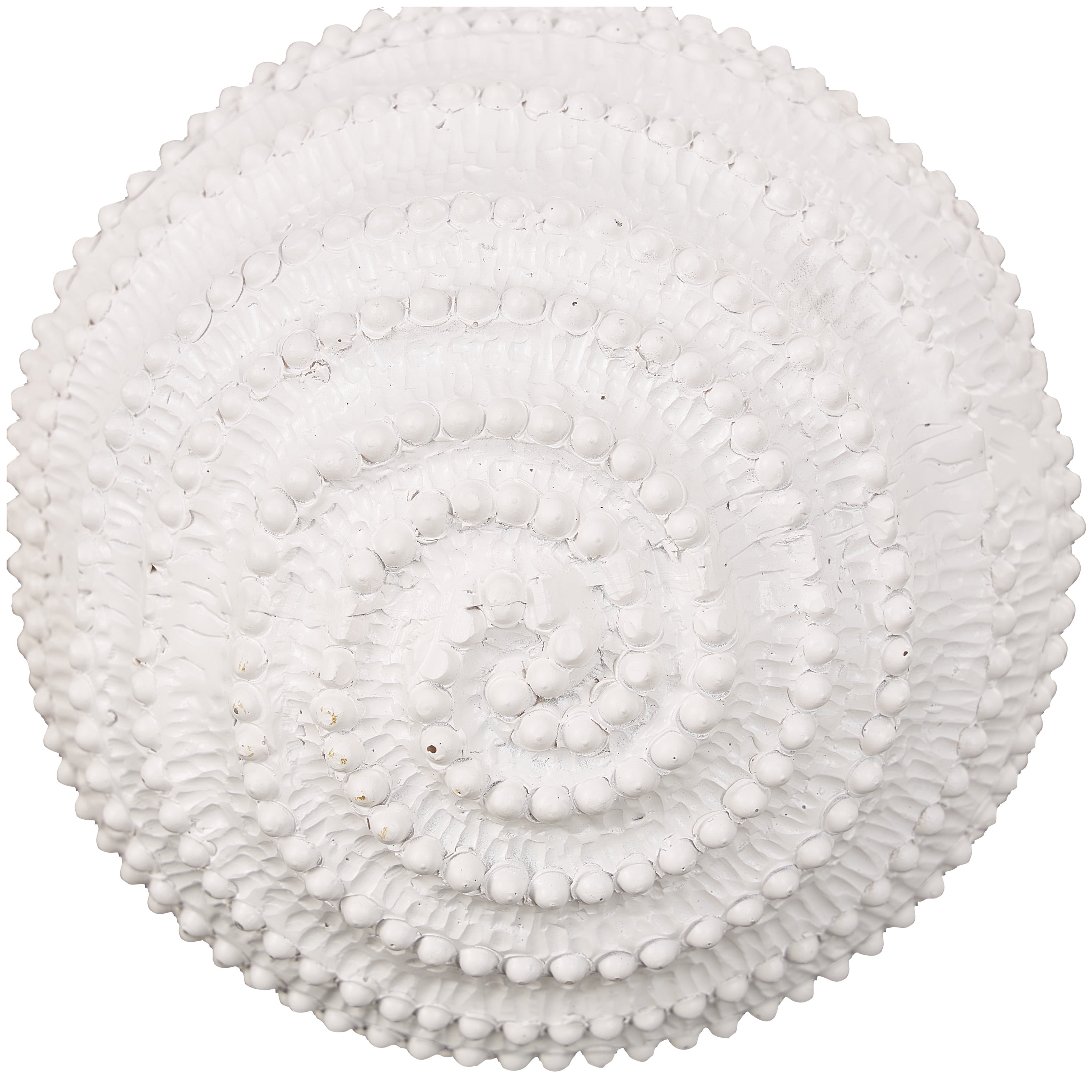 6", 5"H Cream Resin Textured Coral Sculpture with Dimensional Ball Details, by DecMode (2 Count)