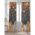thumbnail image 2 of Fall Sheer Curtains 96 inches Long, Pumpkin Thanksgiving Sunflower Maple Leaf Blackboard Light Filtering Sheer Window Curtains Rod Pocket Voile Drapes for Bedroom Living Room, 52"W x 96"L 2 Panels, 2 of 7
