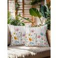 thumbnail image 2 of Outdoor Pillows Waterproof, Farmhouse Wildflowers Bedding Throw Pillows with Insert for Couch Sofa Bed, Watercolor Floral Shabby Wood Grain 16x16 Inch Pillowcases Decorative Patio Pillow Set of 2, 2 of 8