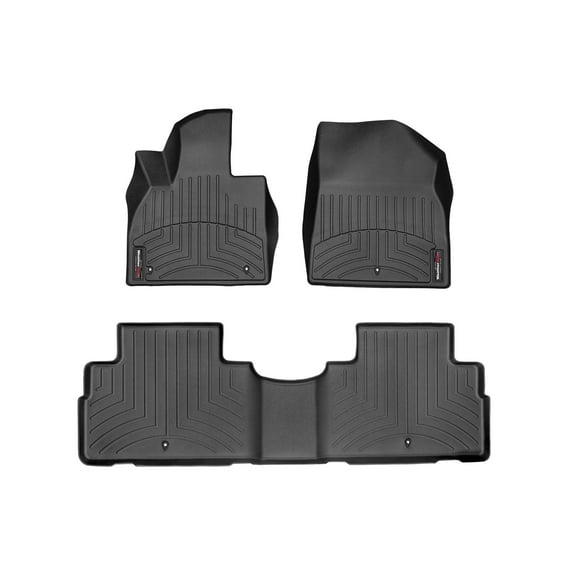 WeatherTech Custom Fit FloorLiners compatible with 2020-2025 Hyundai Palisade - 1st & 2nd Row, Black