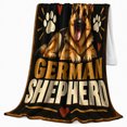 thumbnail image 2 of German Shepherd Dog Lover Black Mustard Lighthearted Pet, Cozy Pet Portrait Pattern, Soft Flannel Blanket for Living Room and Reading Nook, Dog Lovers autumn celebration Gift, Pet Lover Home Decor, 2 of 9