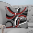 thumbnail image 4 of 18x18 Pillow Covers Set of 2, Grey Geometric Throw Pillow Covers Decorative Couch Cushion Case, Modern Abstract Black White Red Striped Microfiber Square Pillowcases for Bedroom Car Living Room, 4 of 7