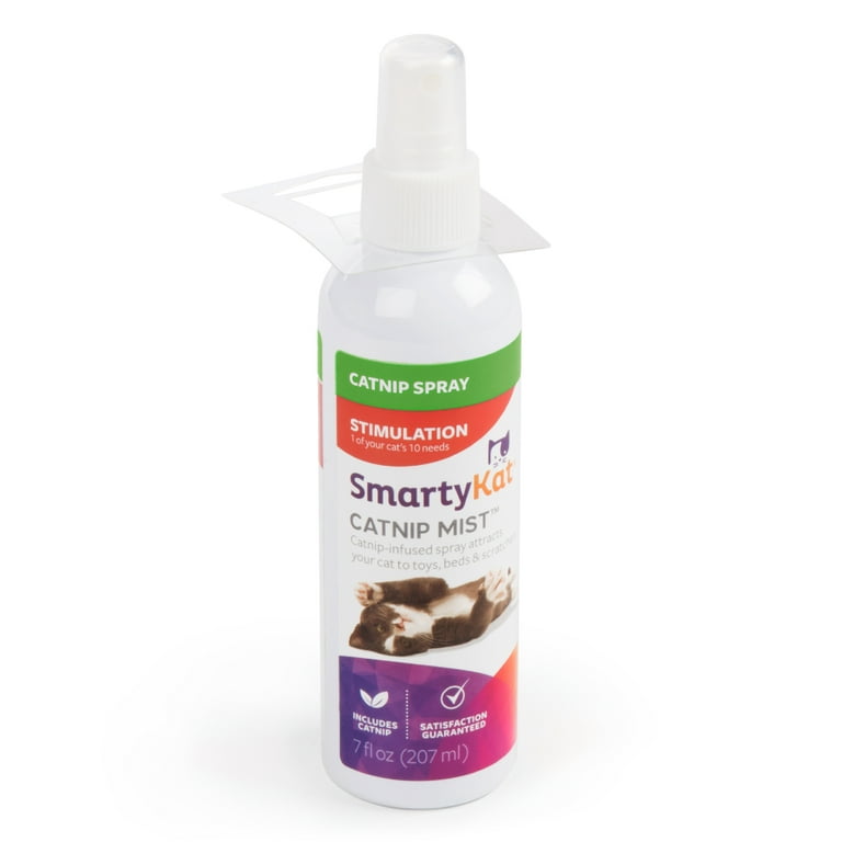 SmartyKat Catnip Mist Pure & Potent Catnip-Infused Liquid Catnip Spray For  Cats, 7 oz