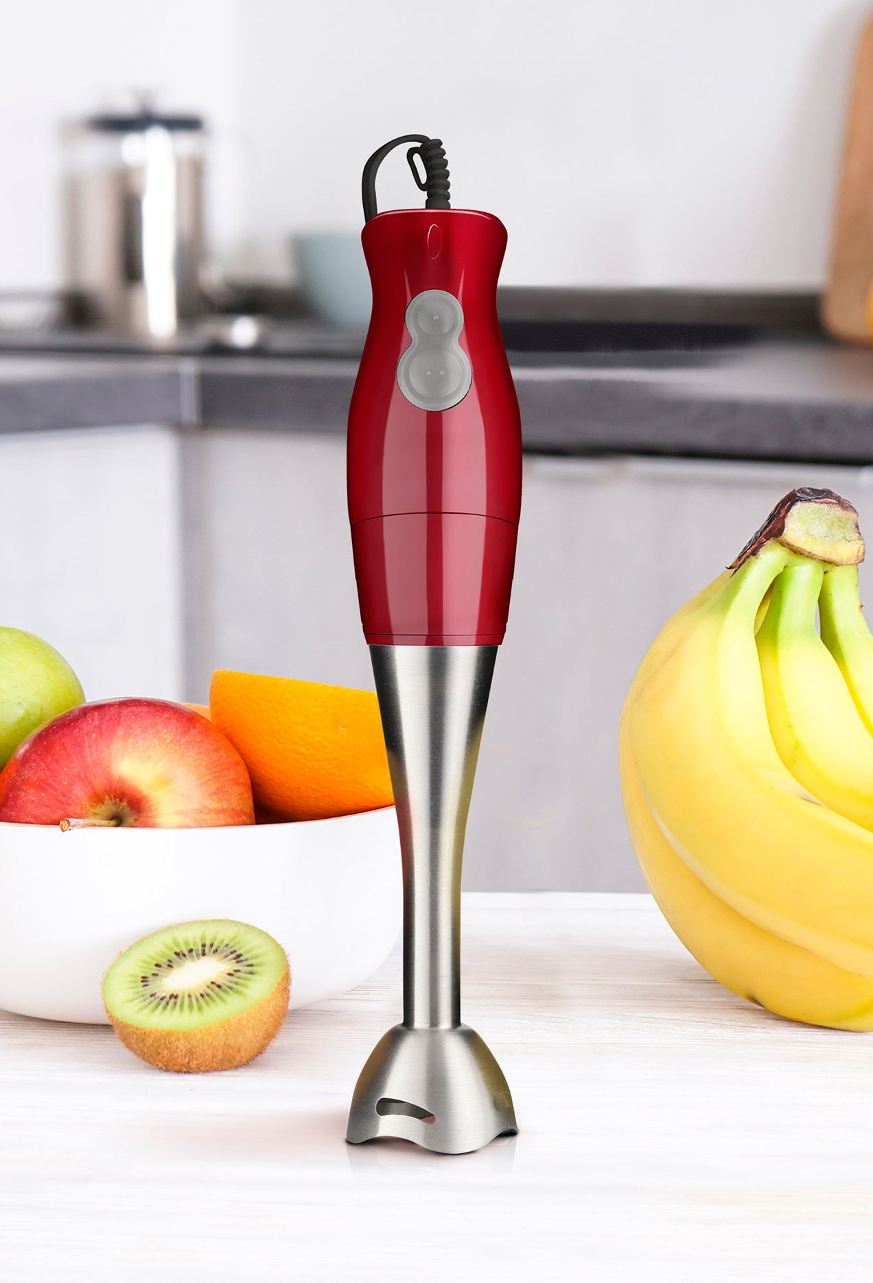 Red Lemonade 200W Immersion Hand Blender 2 Speed New