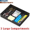 thumbnail image 3 of Space-Saving Drawer Organizer with Adjustable Compartments, Black 1 Pack, 3 of 7