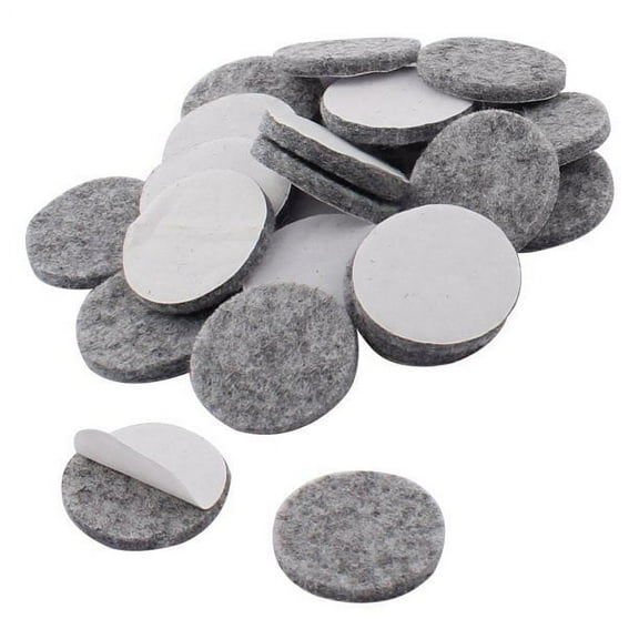 Fulier 20pcs Round Non-slip Felt Furniture Pads 1 5/8" Floor Protector for Chair Legs Feet Gray