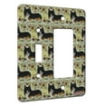 thumbnail image 1 of KuzmarK™ 2 Gang Single Toggle / Single Duplex Rocker Wall Plate - Black and Tan Welsh Corgi Under the Apple Tree Dog Modern Art by Denise Every, 1 of 1