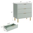 thumbnail image 5 of 3 Drawer Dresser for Bedroom, Large Nightstand Chest of Drawers, Modern Wood Storage Dresser Organizer with Gold Metal Handles & Anti-Tipping Device for Hallway, Entryway, 28"x16.9"x30", 5 of 7