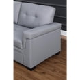 thumbnail image 4 of Lucca 84" Gray Vegan Faux Leather Reversible Sleeper Sofa with Storage Chaise, 4 of 11
