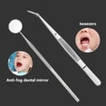 thumbnail image 4 of Mouth Mirror Set Stainless Steel Portable Tooth Plaque Tooth Plaque Remover Kits Remover Home Professional Cleaning Tool Health Care Tweezers 5Pcs, 4 of 9
