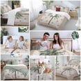 thumbnail image 5 of 3 Piece Palm Trees Duvet Cover Set Twin Size, Microfiber Comforter/Quilt Cover with Corner Ties and 2 Pillowcases, Brown Tropical Plants Summer Green All Season Soft Bedding with Zipper Closure, 5 of 8