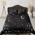 thumbnail image 1 of Luna Estrellas Galaxia Negro Funda Nórdica Colcha, Dormitorio Ropa de cama con funda de almohada, 1 of 4
