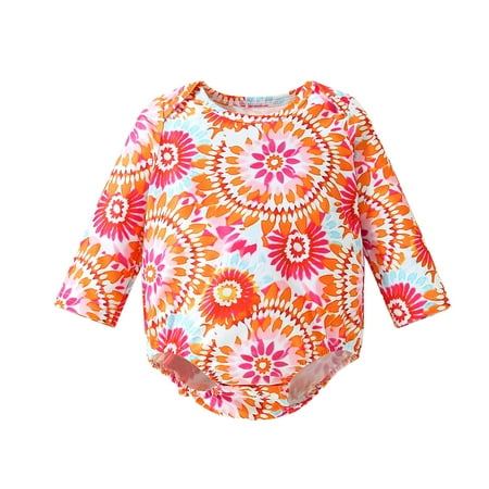 

Toddler Girls Spring Romper Swimwear 12M 18M 2Y 3Y 4Y Long Sleeve Round Neck Floral Print Bathing Suit