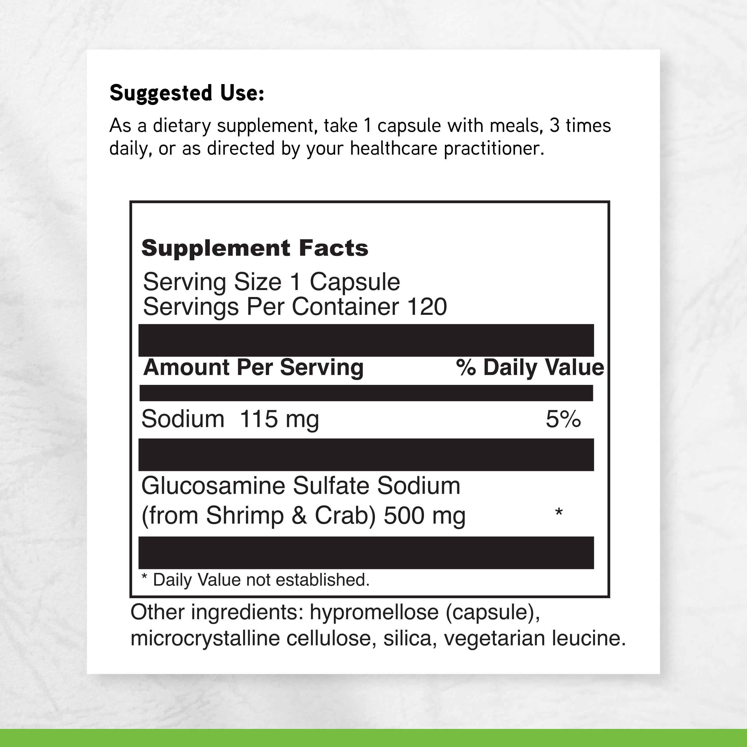 DaVinci Labs Glucosamine Sulfate - Dietary Supplements -120 Vegetarian Capsules
