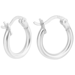 Small 925 Silver Hoop Earrings With Star.