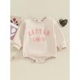 thumbnail image 2 of FEORJGP Infant Baby Romper Newborn Long Sleeve Crew Neck Jumpsuit Embroidery Letters Bodysuit Loose Casual Girls Boys Spring Fall Clothes, 2 of 9