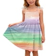 thumbnail image 2 of SGFCWSX Girls Summer Dresses Tie Shoulder Spaghetti Strap Print with Pockets Casual A-Line Kids Daily Dress Multicolor Size 11 Years, 2 of 9