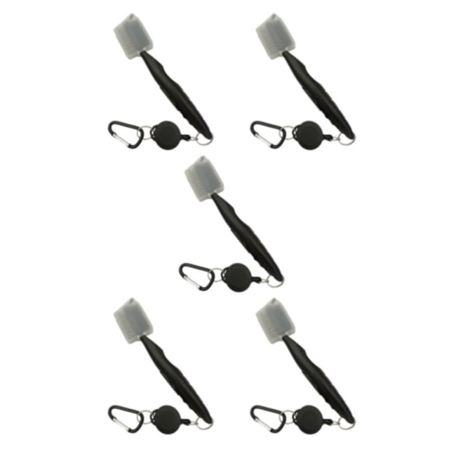 Naiovety Cepillo para palos de golf de acero inoxidable Reemplazo portátil de mano Cepillos para zapatos telescópicos de color sólido Negro Type2 NO2