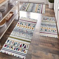 Kitchen Rugs Sets of 3 Non Slip Washable Kitchen Mats for Floor, Waterproof Kitchen Runner Rug, Floor Mat Carpet for Entryway, Laundry, Sink, Hallway, Bathroom