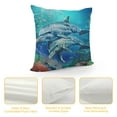 thumbnail image 4 of GOSMITH Dolphins Pillow Covers Sea Animal Ocean Starfish Coral Reef Seahorse Underwater Bubbles Throw Pillow Case Pillow Sham Cushion Cover Printed, 4 of 5