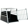 thumbnail image 7 of Aluminum Dog Crate 35" x 25" x 27" Large Pet Transport Box for SUV Trunk Travel, Durable MDF Aluminum Frame Lockable Door Wide Grid Ventilation Easy Clean for Dogs Cats Indoor Home Use Black Silver, 7 of 7