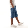 thumbnail image 4 of Vamuko Cargo Shorts Womens Baggy Drawstring Bermuda Shorts Summer 2026 Knee Length Casual Capris Plus Size Elastic High Waisted Short with Pockets Blue 2XL, 4 of 9