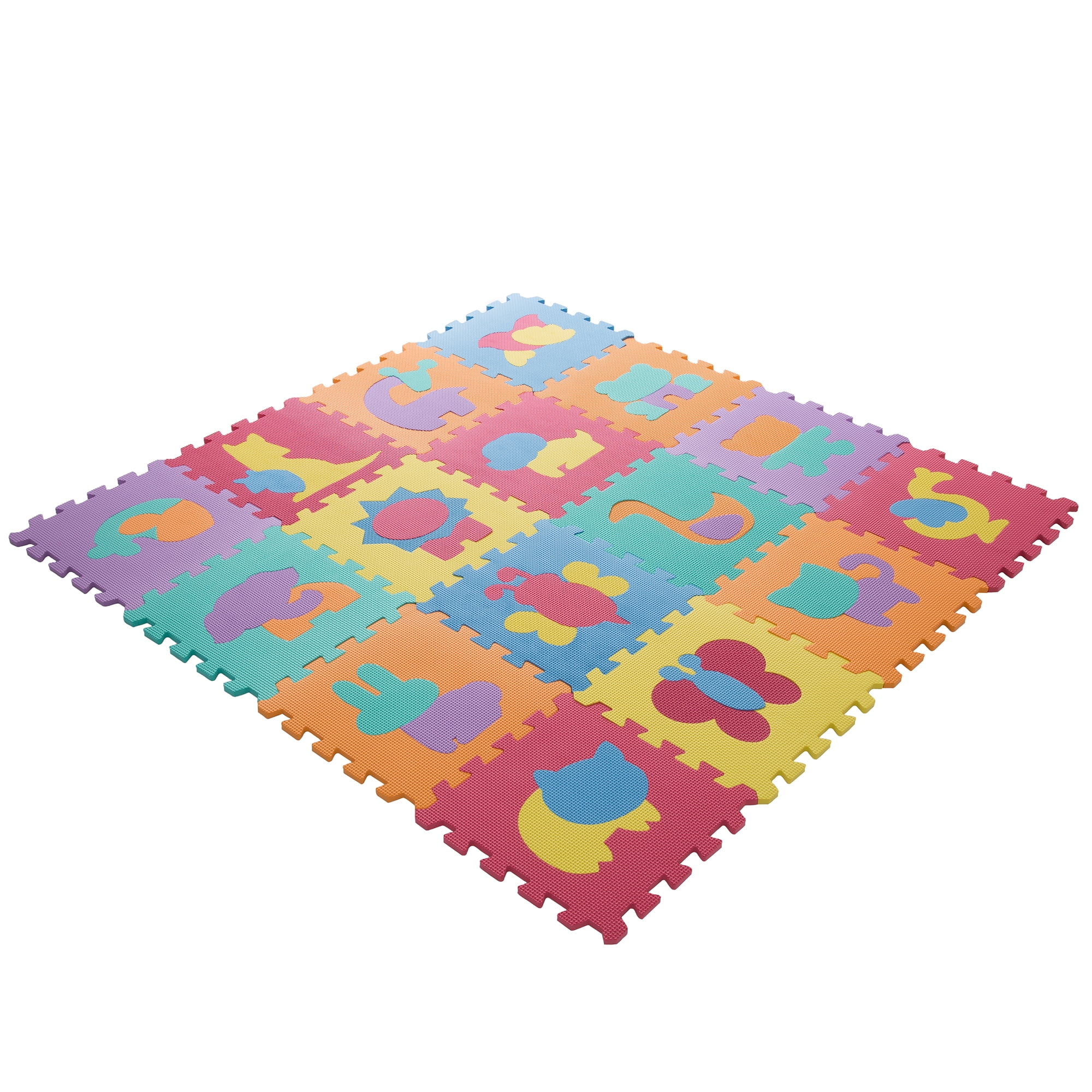 Interlocking Foam Tile Play Mat with Animals by Hey! Play! 