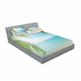 thumbnail image 3 of Ambesonne Tropical Fitted Sheet & Pillow Sham Set, Surf Tourism Thailand, Twin, Sand Brown Turquoise, 3 of 3