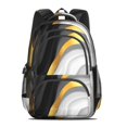 thumbnail image 2 of Black and Gold Marble Pattern Backpack for School, Cute School Bag with Adjustable Shoulder Straps and Padded Back, 16.9"x12.6"x5.9", 2 of 5