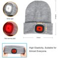 thumbnail image 2 of Unisex Led Beanie Hat Invierno Cálido Sombrero De Punto Usb Recargable Faro Sombrero Para Esquí Al Aire Libre Senderismo Vogacara OD016376-01, 2 of 6