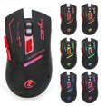 thumbnail image 1 of 2.4 GHz wireless mouse, 6 buttons, 3-level DPI adjustable and 7-color breathing light, USB rechargeable gaming mouse, 1 of 5