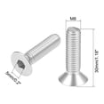 thumbnail image 2 of Uxcell M8x30mm Flat Head Machine Screws Inner Hex Screw 304 Stainless Steel Fasteners Bolts 10 Pack, 2 of 5