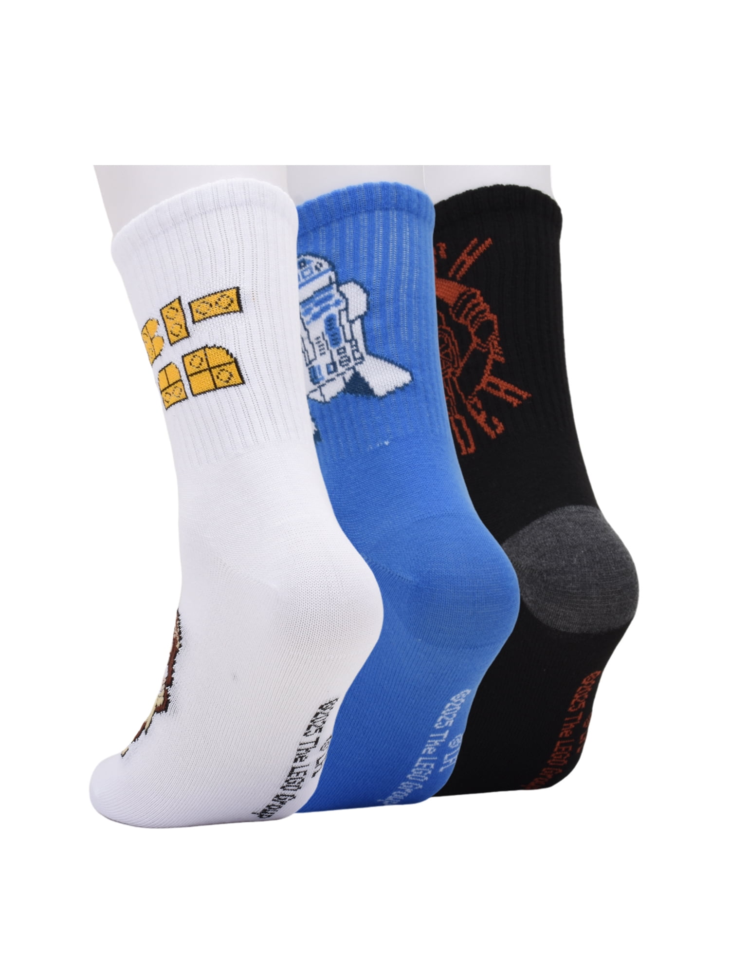 Lego Star Wars Crew Socks Boys 3-Pack Size Large