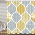 thumbnail image 4 of Bohemia Shower Curtain for Bathroom, Yellow and Grey Bohemian Chic Paisley Fabric Shower Curtains Set, Modern Geometric Pattern Restroom Decor Accessories with Hooks 72X72Inches, 4 of 6