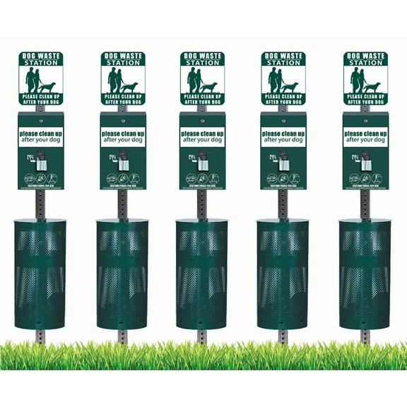 Pet Waste Station / Dog Waste Stations - Everything Included - Free 400 dog waste bags and 25 can liners