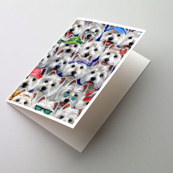 Westie Many Faces Greeting Cards and Envelopes Pack of 8