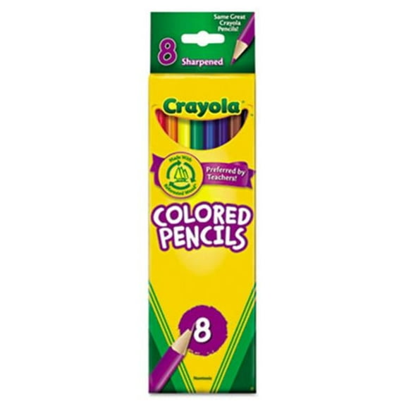Crayola Colored Woodcase Pencils 3.3 mm BLK-BE-BN-GN-OE-RD-VT-YW 8-Set