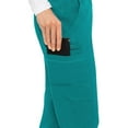 thumbnail image 4 of Med Couture Women's Yoga Pull-On Pant with 7 Pockets Ultra-Soft Rib-Knit Waistband and 2-Way Stretch Technology Plus Size - MC7739, 3XL, Teal, 4 of 5