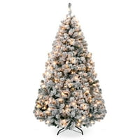 Best Choice Products 6ft Pre-Lit Snow Flocked Artificial Christmas Pine Tree Holiday Decor w/ 250 Warm White Lights