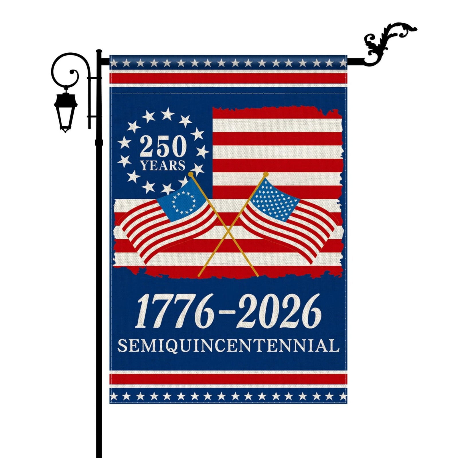 Leatfisat 250Th Anniversary America House Flag 18 Inch Double Sided,250 Anniversary Usa Anniversary Patriotic 1776-2026 Semiquincentennial Banner Commemorative Outdoor Outside Decoration